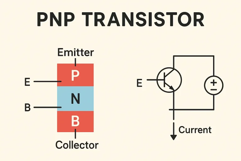 PNP Transistor – symbol Working, Construction & Uses