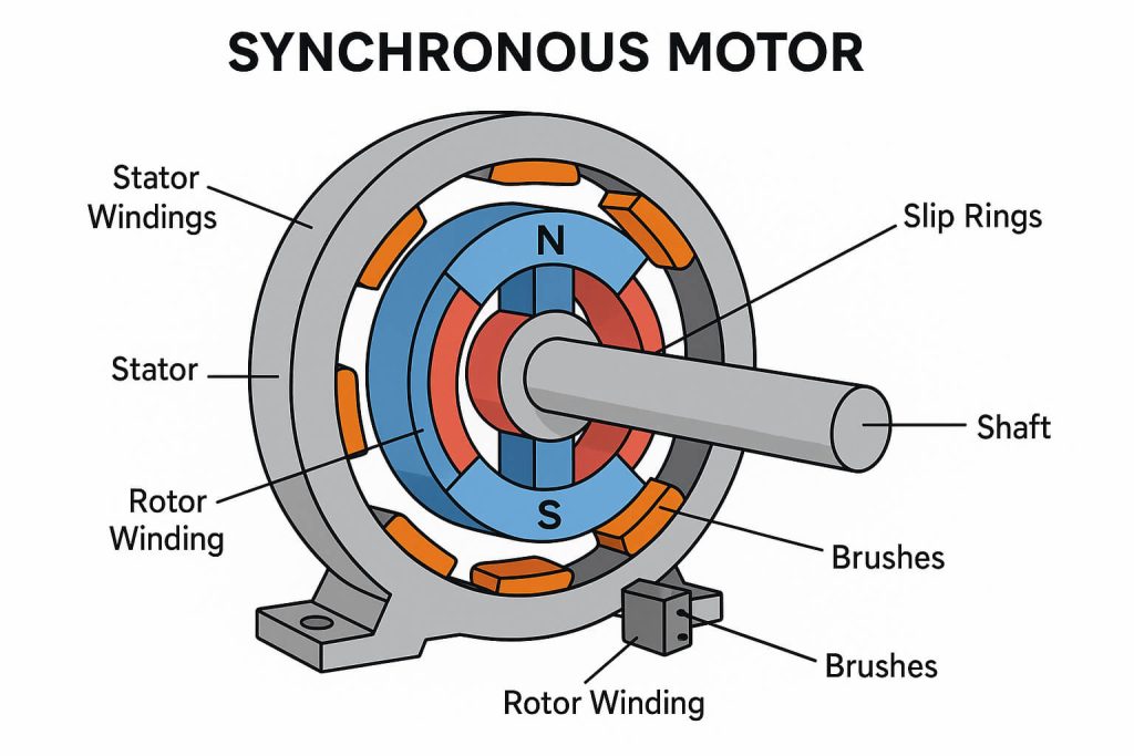 Synchronous Motor: Working and Applications 5 Synchronous Motor circuit diagram